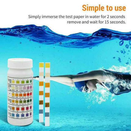 50 pz/bottiglia 6 in 1 Piscina Spa Strisce reattive acqua Acido Durezza dell'acqua Cloro Alcalinità PH Bromo cianourico Strumenti di test