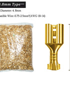 500 Pcs Gold Tone Brass Electrical Connectors, Male and Female Crimp Terminals, Car Speaker Set, 2.8/6.3 Female, 4.8 Male