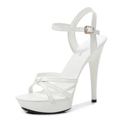 2023NEW Femal Shoes sandali da donna piattaforma Sexy tacchi alti 13CM Sexy Open Toe scarpe da sposa da donna sandali modello scarpe da passerella