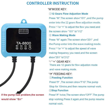220V Ultra-Quiet Submersible Water Pump Filter Fish Pond Fountain Aquarium Tank High-lift 12Gears Adjustion Frequency Conversion
