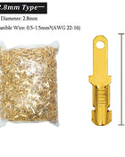 500 Pcs Gold Tone Brass Electrical Connectors, Male and Female Crimp Terminals, Car Speaker Set, 2.8/6.3 Female, 4.8 Male