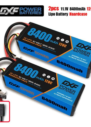 1/2PCS DXF Lipo 3S 4S 2S Battery 7.4V 11.1V 14.8V 8400mAh 6500mAh 6750mAh 7000mAh 5200mAh 9200mah 10000mah Hardcase for RC Car