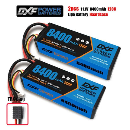1/2PCS DXF Lipo 3S 4S 2S Battery 7.4V 11.1V 14.8V 8400mAh 6500mAh 6750mAh 7000mAh 5200mAh 9200mah 10000mah Hardcase for RC Car