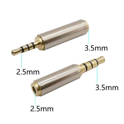 1 pz jack placcato oro da 2,5 mm a 3,5 mm spina adattatore audio stereo convertitore connettore da 2,5 mm maschio a 3,5 mm femmina per cuffie