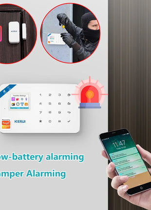 KERUI W184 4G WIFI GSM Sistema di Allarme Unità Wireless Home Tuya Smart APP Controllo Sensore di Movimento Antifurto Supporto Alexa Sensore di Movimento