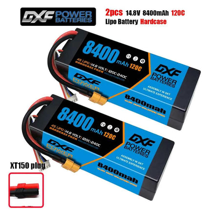 1/2PCS DXF Lipo 3S 4S 2S Battery 7.4V 11.1V 14.8V 8400mAh 6500mAh 6750mAh 7000mAh 5200mAh 9200mah 10000mah Hardcase for RC Car
