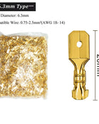 500 Pcs Gold Tone Brass Electrical Connectors, Male and Female Crimp Terminals, Car Speaker Set, 2.8/6.3 Female, 4.8 Male