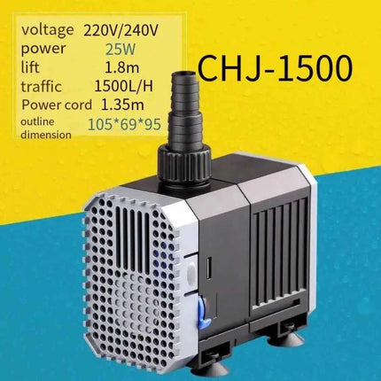 Ultra Quite Submersible Aquarium Water Pump for Fish Tank Fountain Garden Pond Rockery Adjustable Water Filter Pump 1500-5000L/h