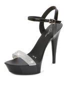 Women's High Heel Sandals with Black Red Silver Rhinestones Sexy Summer Platform Pumps Colorful Patent Leather Stiletto Shoes