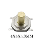 50 Pieces SMD Tactile Buttons 4*4mm, 4-Pin PCB Microswitch, Keys 4x4x1.7/2/2.3/2.5/3/3.5/4.3mm
