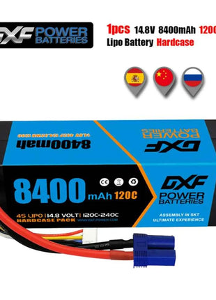 1/2PCS DXF Lipo 3S 4S 2S Battery 7.4V 11.1V 14.8V 8400mAh 6500mAh 6750mAh 7000mAh 5200mAh 9200mah 10000mah Hardcase for RC Car