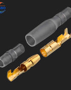25/50/100sets 4.0 bullet Crimp terminal   car electrical wire connector diameter 4mmFemale + Male + Case Cold press terminal