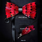 JEMYGINS Papillon con Piume Naturali Fatto a Mano - Set con Spilla Regalo