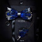 JEMYGINS Papillon con Piume Naturali Fatto a Mano - Set con Spilla Regalo