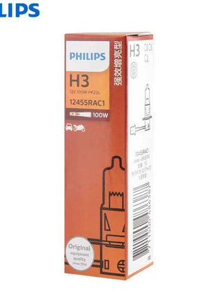 Philips Rally Vision H3 12V 100W PK22s 12455RAC1 Off Road Super Bright Light Car Halogen Fog Lamp Auto Bulb (Single)