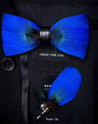 JEMYGINS Papillon con Piume Naturali Fatto a Mano - Set con Spilla Regalo