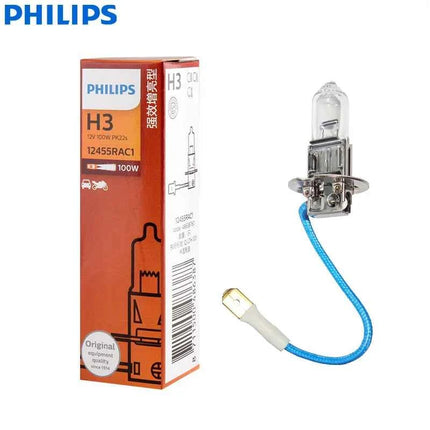 Philips Rally Vision H3 12V 100W PK22s 12455RAC1 Off Road Super Bright Light Car Halogen Fog Lamp Auto Bulb (Single)