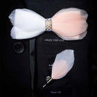 JEMYGINS Papillon con Piume Naturali Fatto a Mano - Set con Spilla Regalo
