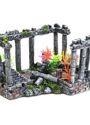 Artificial Palace Ruins Fish Tank Ancient Roman Column European Castle Ornament For Aquarium Decorations Reptile Box Landscape