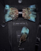 JEMYGINS Papillon con Piume Naturali Fatto a Mano - Set con Spilla Regalo