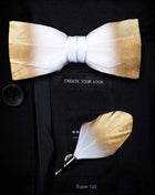 JEMYGINS Papillon con Piume Naturali Fatto a Mano - Set con Spilla Regalo