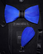 JEMYGINS Papillon con Piume Naturali Fatto a Mano - Set con Spilla Regalo