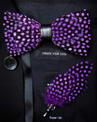 JEMYGINS Papillon con Piume Naturali Fatto a Mano - Set con Spilla Regalo