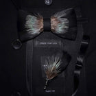 JEMYGINS Papillon con Piume Naturali Fatto a Mano - Set con Spilla Regalo