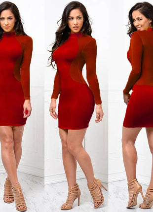 Abiti estivi Nuove donne Estate Casual Manica lunga O-Collo Abito senza schienale Sexy pizzo Vedi anche se Mini abito S-XL