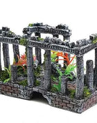Artificial Palace Ruins Fish Tank Ancient Roman Column European Castle Ornament For Aquarium Decorations Reptile Box Landscape