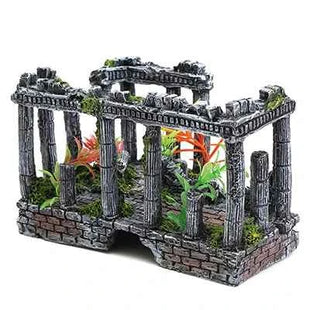 Artificial Palace Ruins Fish Tank Ancient Roman Column European Castle Ornament For Aquarium Decorations Reptile Box Landscape