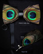 JEMYGINS Papillon con Piume Naturali Fatto a Mano - Set con Spilla Regalo