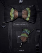 JEMYGINS Papillon con Piume Naturali Fatto a Mano - Set con Spilla Regalo
