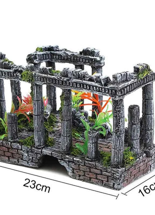 Artificial Palace Ruins Fish Tank Ancient Roman Column European Castle Ornament For Aquarium Decorations Reptile Box Landscape