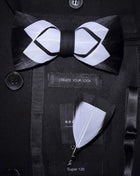 JEMYGINS Papillon con Piume Naturali Fatto a Mano - Set con Spilla Regalo