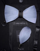JEMYGINS Papillon con Piume Naturali Fatto a Mano - Set con Spilla Regalo