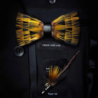 JEMYGINS Papillon con Piume Naturali Fatto a Mano - Set con Spilla Regalo