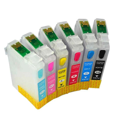 Vilaxh T0801 - T0806 Refillable Ink Cartridge For Epson Stylus P50 R265 PX650 PX700 PX800 PX710 PX720 PX810 PX820 R360 RX560