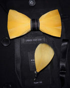 JEMYGINS Papillon con Piume Naturali Fatto a Mano - Set con Spilla Regalo