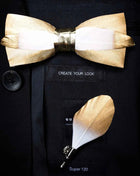 JEMYGINS Papillon con Piume Naturali Fatto a Mano - Set con Spilla Regalo