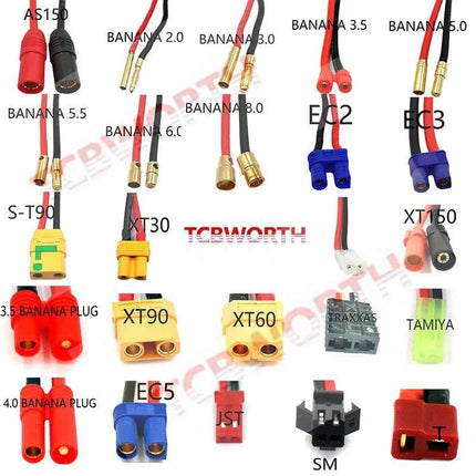 TCBWORTH RC Lipo Battery 2S 3S 4S 6S 11.1V 14.8V 22.2V 1300 1500 1800 2200 3000 4200 5200 6000mah Battery XT60-T Deans Plug