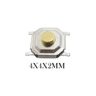 50 Pezzi Pulsanti Tattili SMD 4*4mm, Microinterruttore PCB a 4 Pin, Tasti 4x4x1.7/2/2.3/2.5/3/3.5/4.3mm