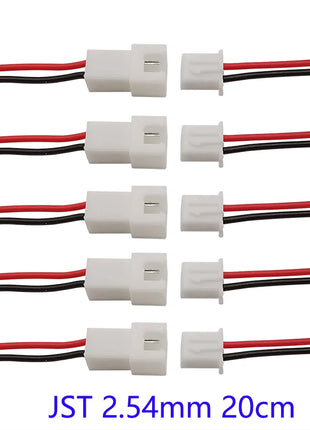 10/5/2 Pairs Small Mini JST 1.25mm PH2.0 XH2.54 2 Pin Male Female Plug Jack Cable Connector JST 1.25/2.0/2.54 2P Electronic Wire