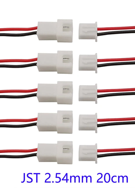10/5/2 paia piccolo Mini JST 1.25mm PH2.0 XH2.54 2 pin maschio femmina spina jack cavo connettore JST 1.25/2.0/2.54 2P cavo elettronico