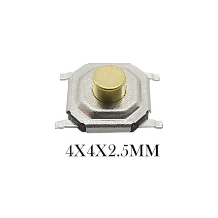 50 Pezzi Pulsanti Tattili SMD 4*4mm, Microinterruttore PCB a 4 Pin, Tasti 4x4x1.7/2/2.3/2.5/3/3.5/4.3mm
