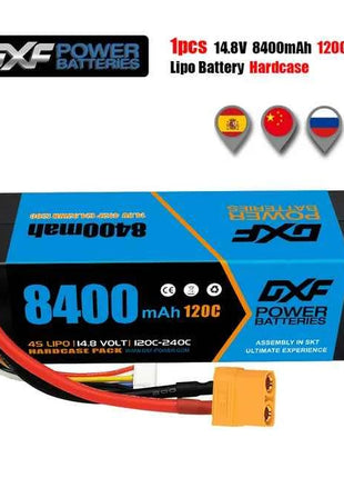 1/2PCS DXF Lipo 3S 4S 2S Battery 7.4V 11.1V 14.8V 8400mAh 6500mAh 6750mAh 7000mAh 5200mAh 9200mah 10000mah Hardcase for RC Car