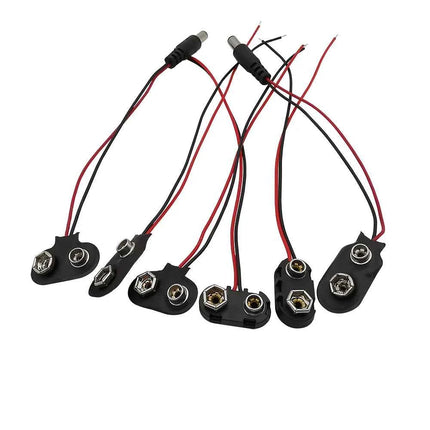 5/10 Pz 9 V Batteria Pinze Connettore Cavi Supporto T/I Tipo DC Batteria A Scatto Cavo di Alimentazione Spina Clip DC 5.5*2.1 per Arduino FAI DA TE