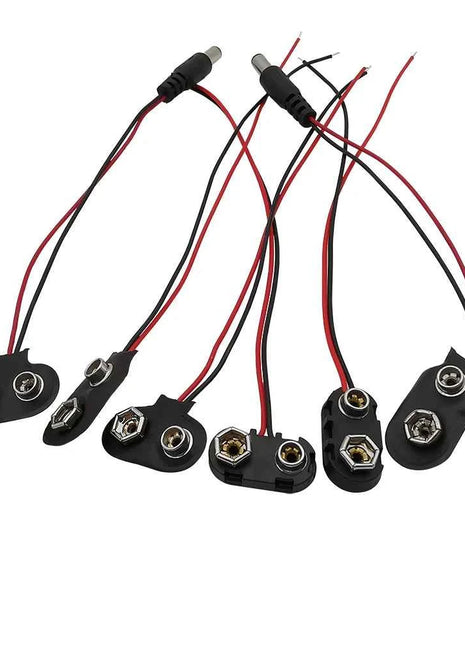 5/10 Pz 9 V Batteria Pinze Connettore Cavi Supporto T/I Tipo DC Batteria A Scatto Cavo di Alimentazione Spina Clip DC 5.5*2.1 per Arduino FAI DA TE