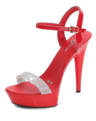 Women's High Heel Sandals with Black Red Silver Rhinestones Sexy Summer Platform Pumps Colorful Patent Leather Stiletto Shoes
