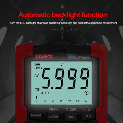 UNI-T UT191E UT191T Professional Digital Multimeter UNIT True RMS ACV AC DC Voltage Current Meter Capacitor Resistor Tester